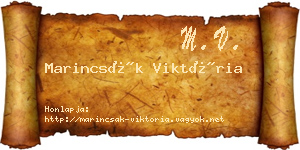 Marincsák Viktória névjegykártya